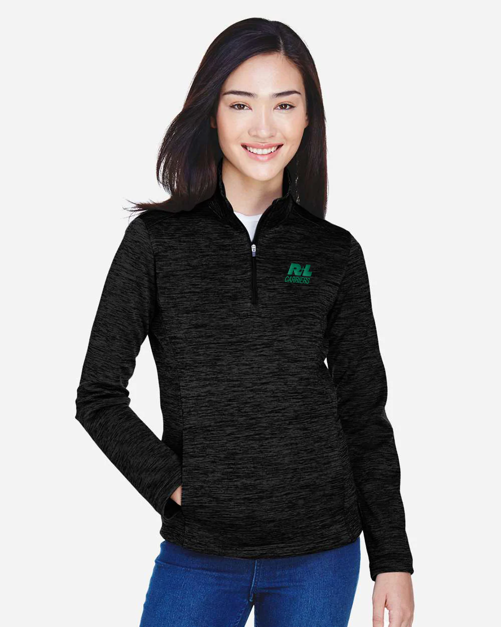 Devon & Jones Women's Newbury Mélange Fleece Quarter-Zip Pullover - Image 2