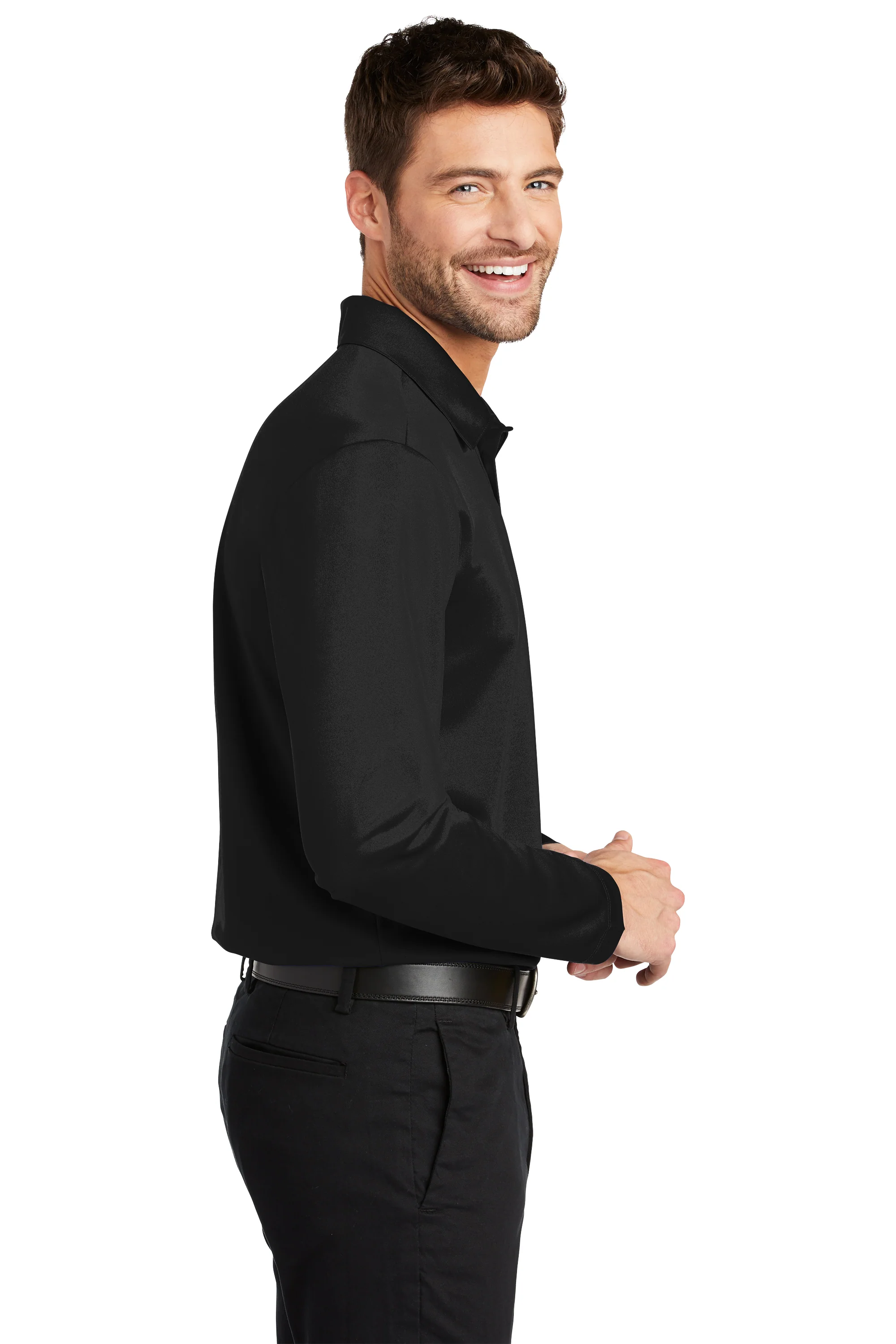 Port Authority® Silk Touch™ Performance Long Sleeve Polo - Image 2