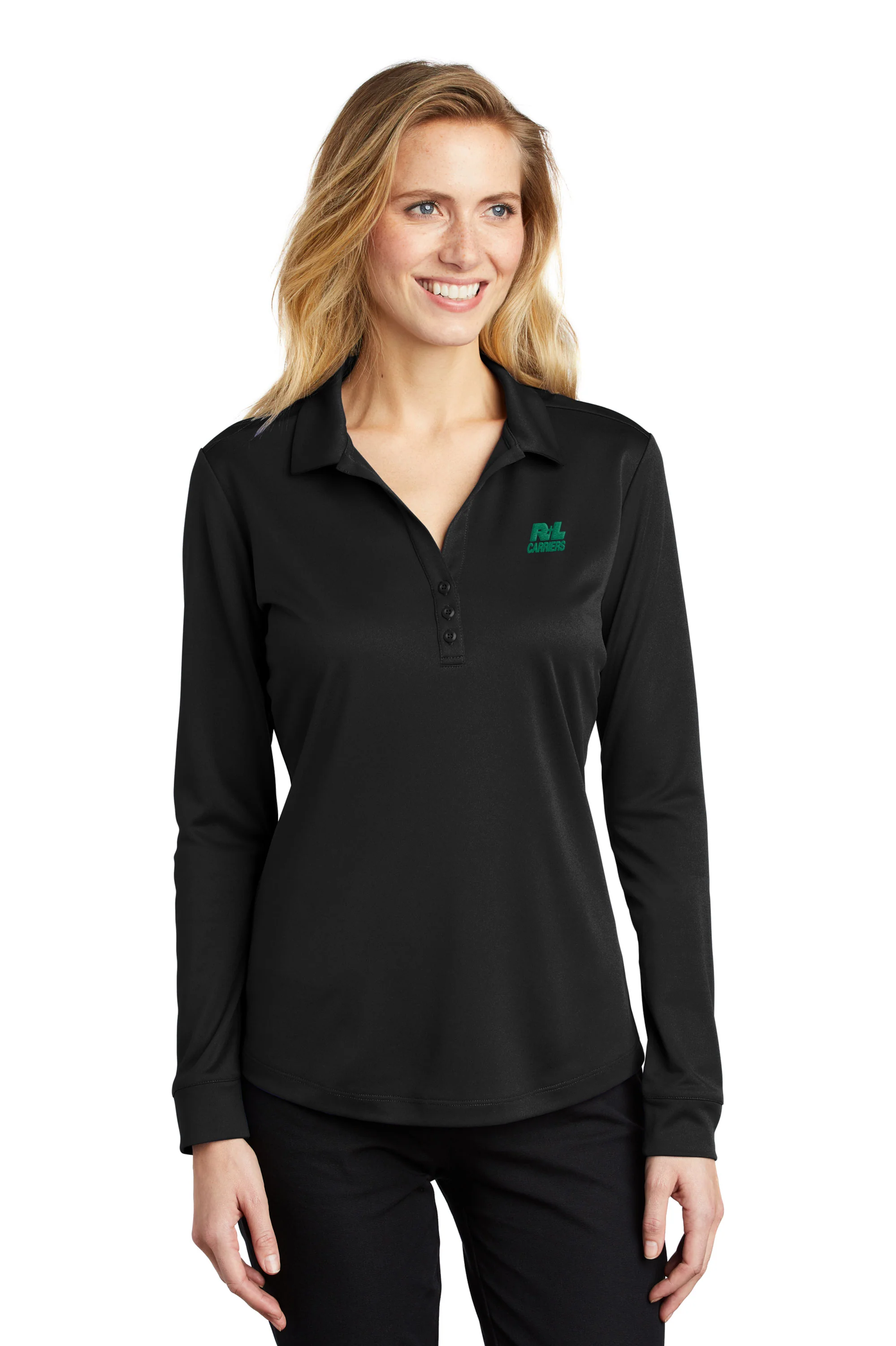 Women's – Port Authority® Silk Touch™ Performance Long Sleeve Polo - Image 3