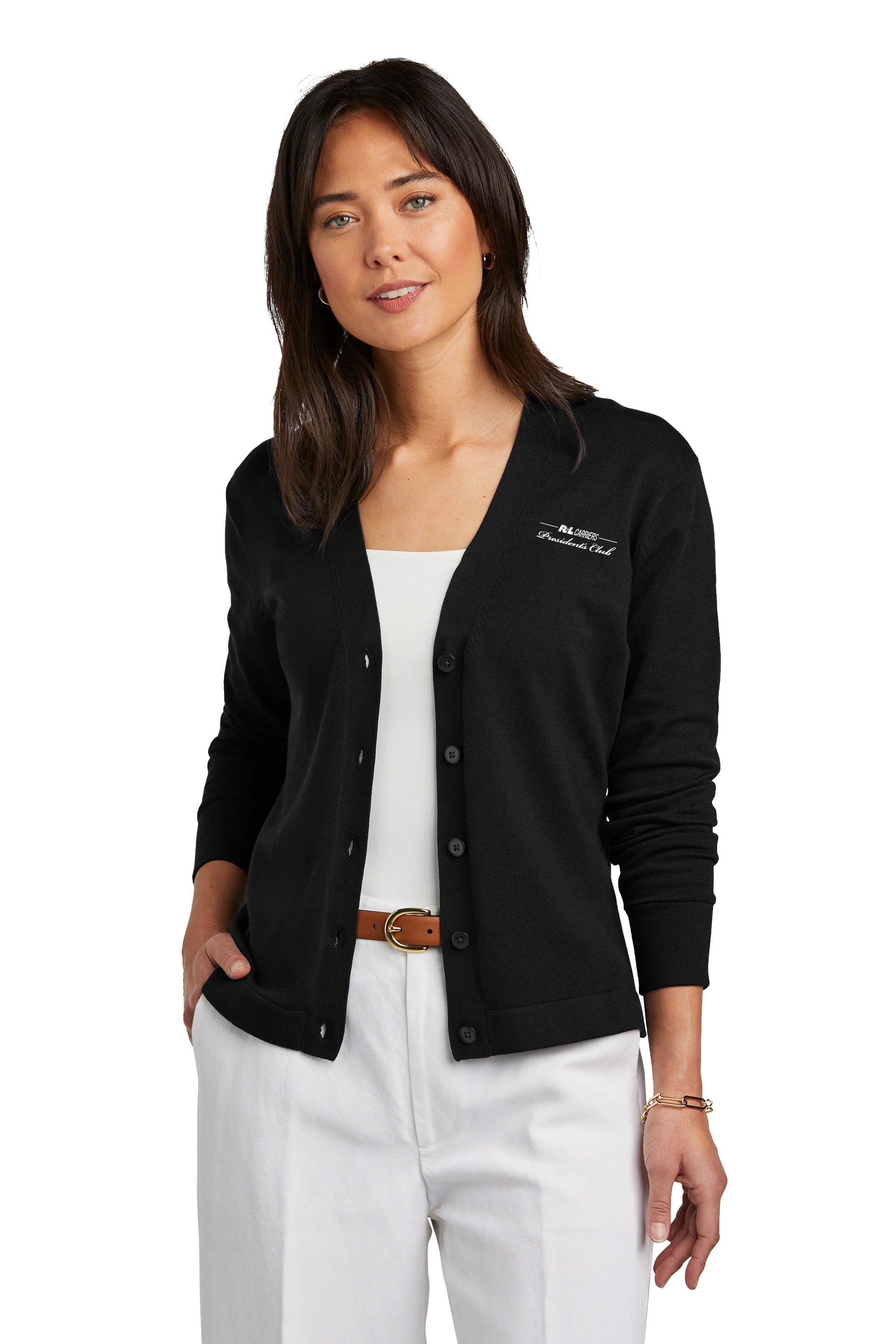 President's Club - Women's Brooks Brothers® Cotton Stretch Cardigan Sweater - Image 2